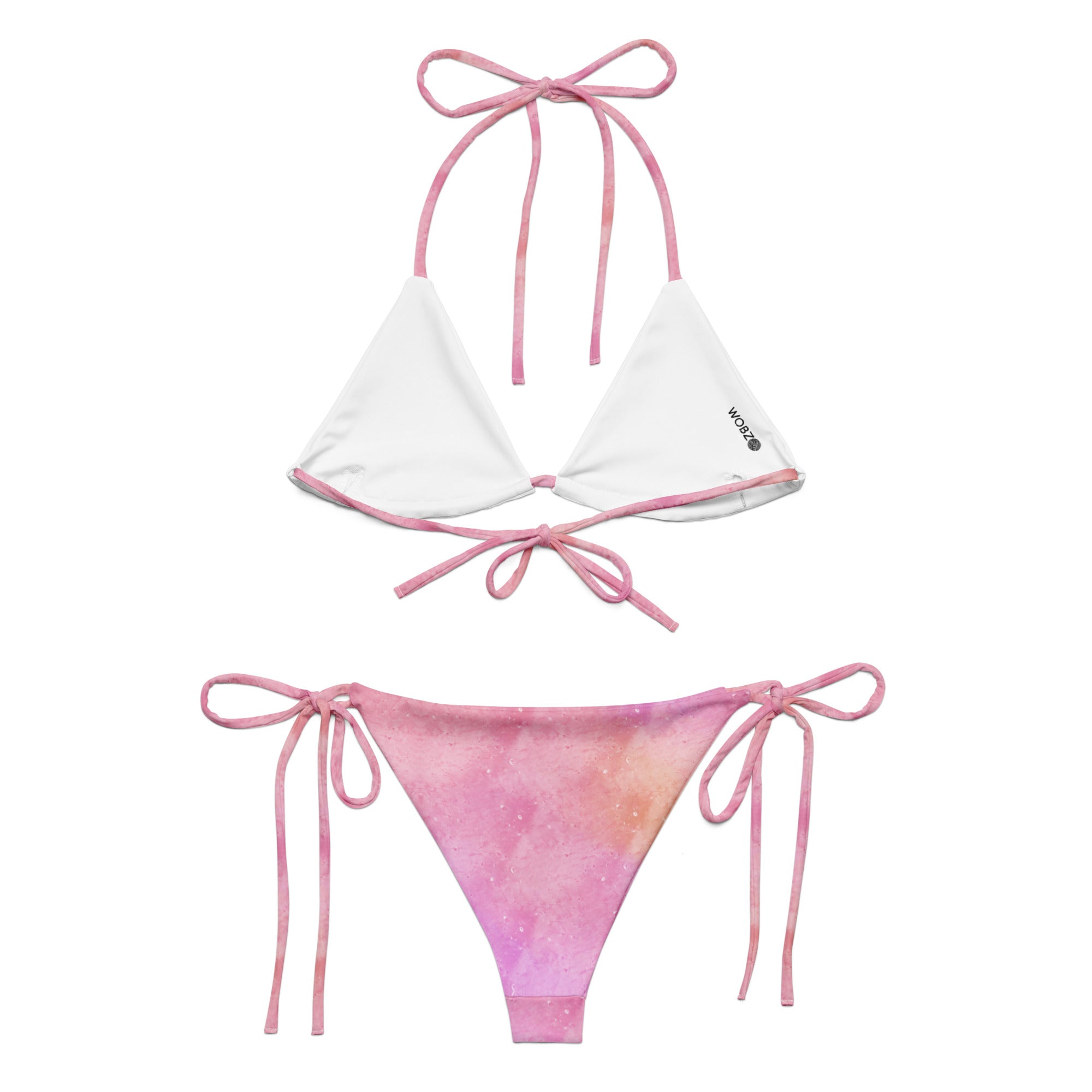 Pink Cute All-over print string bikini